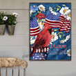 Cardinal I Love USA Flag Metal Sign Outdoor Garden, Address Sign, Sign Rustic Décor House - MUSA315