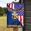 USN Veteran USA Flag Metal Sign Outdoor Garden, Address Sign, Sign Rustic Décor House - MVeteran318