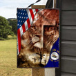 God Lion Kentucky USA Flag Metal Sign Outdoor Garden, Address Sign, Sign Rustic Décor House - MKentucky348