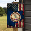 Virginia State and USA Flag Metal Sign Outdoor Garden, Address Sign, Sign Rustic Décor House - MVU357