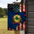 Vermont State and USA Flag Metal Sign Outdoor Garden, Address Sign, Sign Rustic Décor House - MVermont358