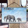 Family of Elephant Metal Sign Outdoor Garden, Address Sign, Sign Rustic Décor House - MElephant413
