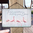 Flamingo Dreams Metal Sign Outdoor Garden, Address Sign, Sign Rustic Décor House - MFlamingo417