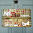 Thankful With Chicken Farm Metal Sign Outdoor Garden, Address Sign, Sign Rustic Décor House - MChicken421
