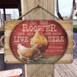 An Old Rooster Live Here Metal Sign Outdoor Garden, Address Sign, Sign Rustic Décor House - MChicken441