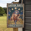 Sativa Days Indica Nights Hippie Girl Metal Sign Outdoor Garden, Address Sign, Sign Rustic Décor House - MHippie468