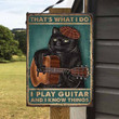 Cat Play Guitar Metal Sign Outdoor Garden, Address Sign, Sign Rustic Décor House - MCat473