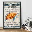 Sea Turtle Wisdom Poster - Keep Moving Forward Canvas Home Décor Birthday Thanksgiving Gifts For Men Women