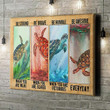 Types Of Turtle Poster - Strong Brave Humble Awesome Canvas Home Décor Birthday Christmas Gifts For Men Women