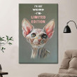 Portrait Sphynx Cat Poster - I'm Not Weird I'm Limited Edition Canvas Home Décor Gifts For Men Women