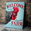 Chicken Coop Poster - Welcome To The Funny Farm Canvas Home Décor Thanksgiving Gifts For Women Men