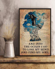 Scuba Diving Girl Poster - And Into The Ocean I Find My Soul Canvas Home Décor Gifts For Women Friends