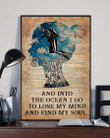 Scuba Diving Girl Poster - And Into The Ocean I Find My Soul Canvas Home Décor Gifts For Women Friends