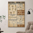 Baseball Knowledge Poster Canvas Home Décor Gifts For Men Women