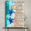 Sea Turtle On Beach Poster - Not Easy For A Woman To Raise A Child Canvas Home Décor Daughter's Gifts For Mother