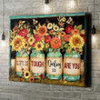 Red And Yellow Flowers Vase Poster - Life Is Tough Canvas Home Décor Valentine Gifts For Lover