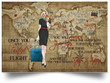 Flight Attendant And Map Poster - You Will Forever Walk The Earth Canvas Home Décor Birthday Christmas Thanksgiving Gifts For Women Girls Friend