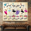 Happy Beautiful Woman In Action Ballet Dance Poster - God Says You Are Special Canvas Home Décor Birthday Christmas Gifts For Women Girl Daughter Friend