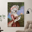 Lady Bulldog In French Royal Clothing Poster - Dog Canvas Home Décor Birthday Christmas Gifts For Women Girl