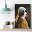 Spaniel With a Pearl Earring Poster - Springer Spaniel Dog Canvas Home Décor Birthday Christmas Gifts For Women Girls Friends