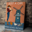 Girl On Farm Poster - Just A Girl Who Loves Peckers Canvas Home Décor Valentine Gifts For Women Girl