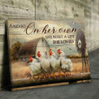 White Chicken On Country Farm Poster - On Her Own She Built A Life She Loved Canvas Home Décor Gifts For Men Women