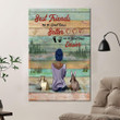 Girl And Rabbits Poster - Best Friends Make The Good Times Better Canvas Home Décor Birthday Christmas Gifts For Friend Girl