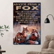 Advice From A Fox Poster - Stop Listen And Look Canvas Home Décor Gifts For Birthday Thanksgiving Christmas
