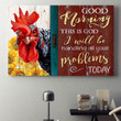 Black Chicken And Sunflower Poster - God Will Be Handling All Your Problems Canvas Home Décor Gifts For Men Women