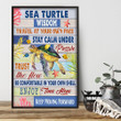 Beautiful Sea Turtle  Poster - Stay Calm Under Pressure Canvas Home Décor Birthday Thanksgiving Gifts For Men Women