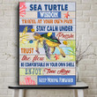 Beautiful Sea Turtle  Poster - Stay Calm Under Pressure Canvas Home Décor Birthday Thanksgiving Gifts For Men Women