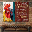 Black Chicken And Sunflower Poster - God Will Be Handling All Your Problems Canvas Home Décor Gifts For Men Women