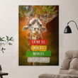 Giraffes Poster - Love Is What Makes Us So Tall Canvas Home Décor Gifts For Men Women