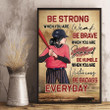 Softball Baseball Girl Poster -  Be Brave Humble Badass Canvas Home Décor Birthday Christmas Gifts For Women Girls Friend