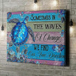 Blue Turtle Ocean Poster - We Find Our Ture Direction Canvas Home Décor Thanksgiving Gifts For Women Men
