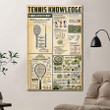 Tennis Knowledge Poster Canvas Home Décor Gifts For Men Women