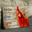 Red Chicken Poster - Smile More Than You Cry Canvas Home Décor Birthday Thanksgiving Gifts For Men Women