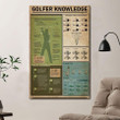 Golfer Knowledge Poster Canvas Home Décor Gifts For Men Women