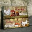 Fruit Farm And White Chicken Poster - Thankful And Grateful Canvas Home Décor Gifts For Thanksgiving Easter