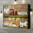 Fruit Farm And White Chicken Poster - Thankful And Grateful Canvas Home Décor Gifts For Thanksgiving Easter