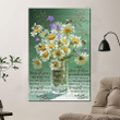 Bee And Daisy Vase  Poster - The Bright Blessed Day The Darks Sacred Night Canvas Home Décor Gifts For Women Girls Friends