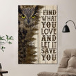 Owl Find What You Love Poster Canvas Home Décor Gifts For Birthday Thanksgiving Christmas