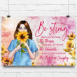 Nurse And Sunflower Poster - Be Brave When You Are Scared Canvas Home Décor Birthday Christmas Thanksgiving Gifts For Women Girls Friend