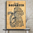 Turtle Mom And Baby Poster - You Are Braver Than You Believe Canvas Home Décor Mother's Gifts For Daughter