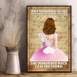 Music Sheet With Pink Ballet Poster - She Whispered Back I Am The Storm Canvas Home Décor Birthday Christmas Thanksgiving Gifts For Women Girls Friend