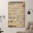 Bartender Knowledge Poster Canvas Home Décor Gifts For Men Women