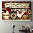 White Chicken Poster - The Best Memories Are Made On The Farm Canvas Home Décor Gifts For Thanksgiving Easter
