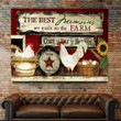 White Chicken Poster - The Best Memories Are Made On The Farm Canvas Home Décor Gifts For Thanksgiving Easter