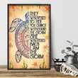 Native Turtle Poster - She Whispered Back I Am The Storm Canvas Home Décor Gifts For Girl Daughter Niece