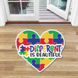 Different Is Beautiful Autism Awareness Shaped Doormat Rug - Heart Puzzel Doormat Home Decor - SDM-A008
